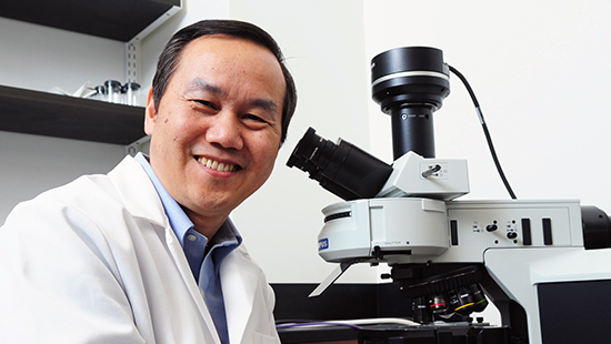 Dr. Cheng in his lab