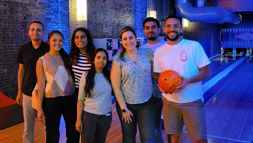 Lab members bowling