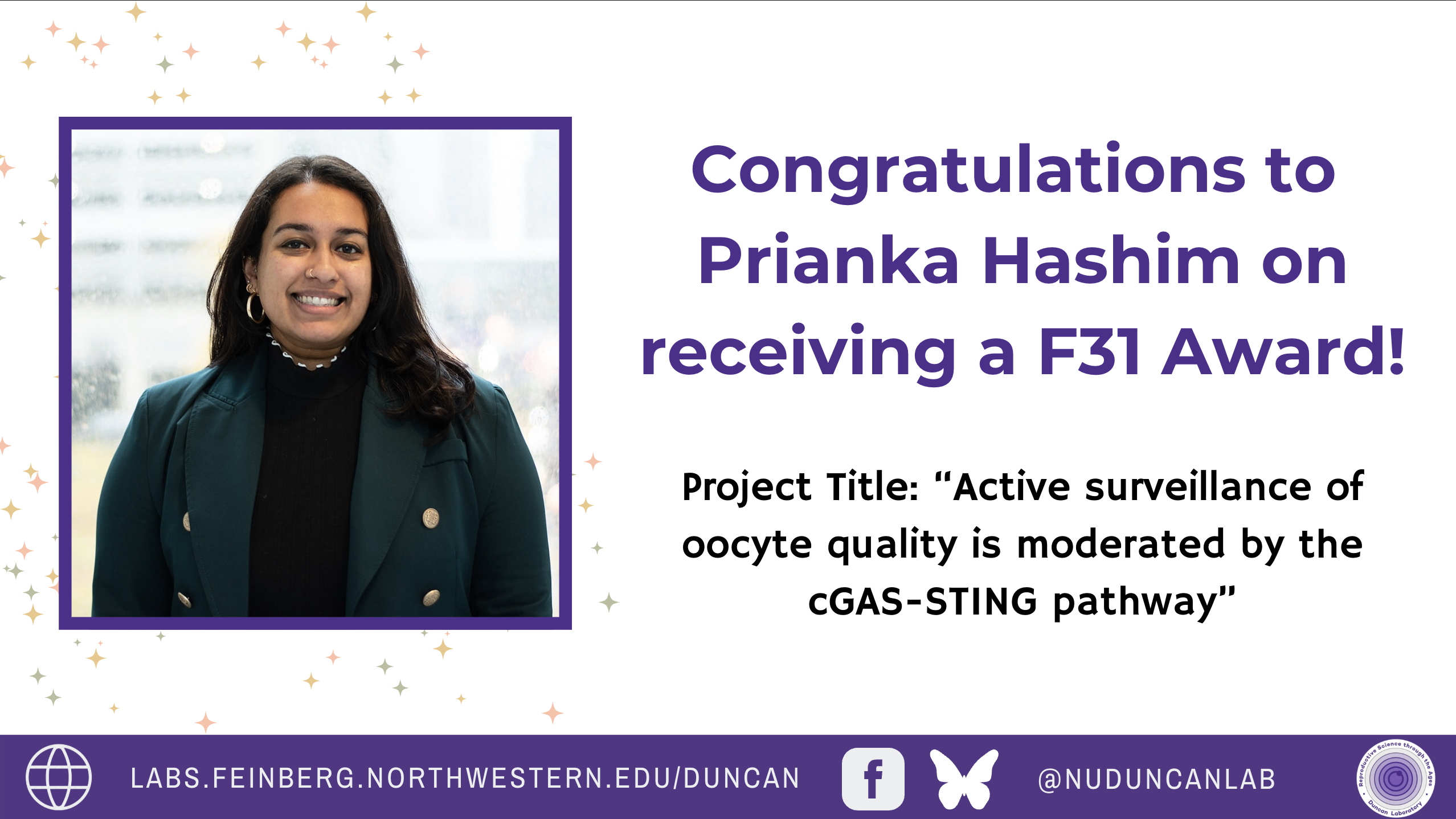 Prianka Hashim F31 Award