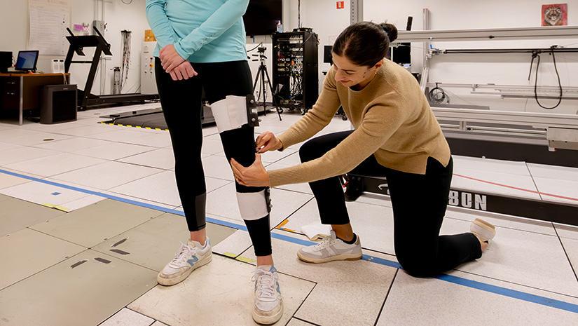 Conducting research on musculoskeletal injury mechanics in the lab.